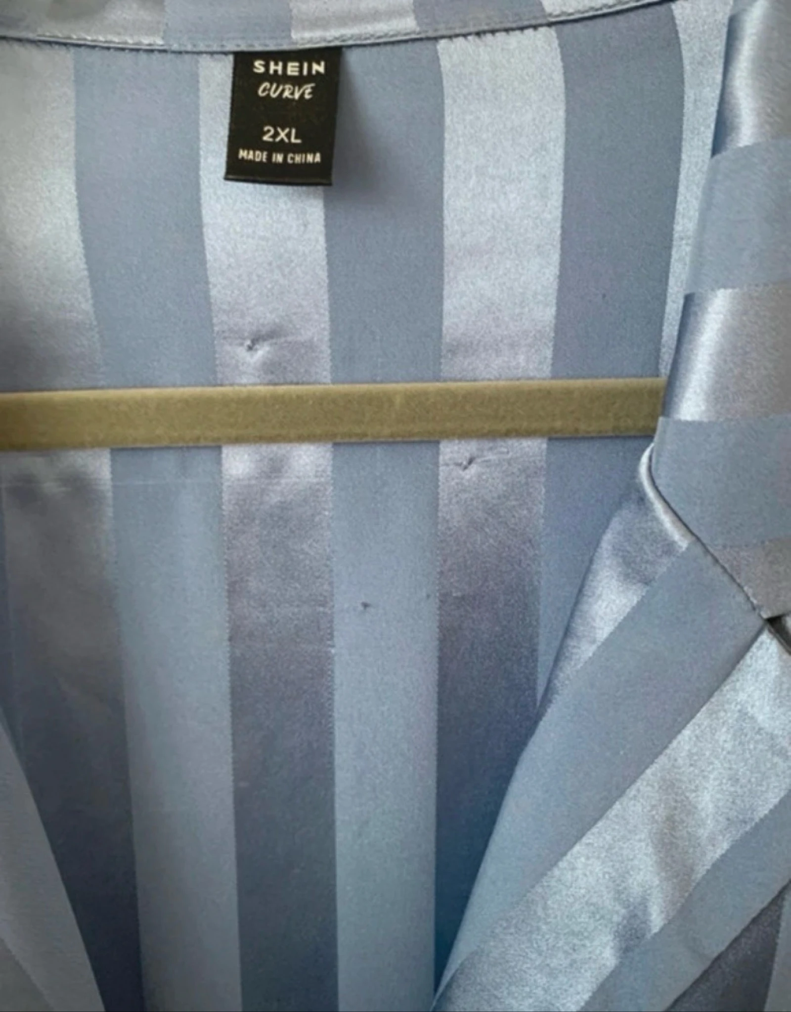 Blue Satin Stripe Blouse for Women - Size 2XL Curve – photo 4